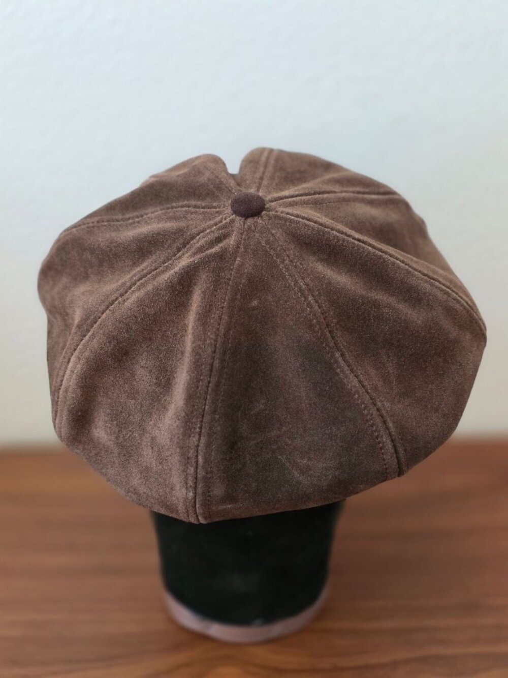 Brixton Brown Suede Leather Newsboy Cap 7 1/4" Medium Classic Vintage Style - Picture 4 of 7